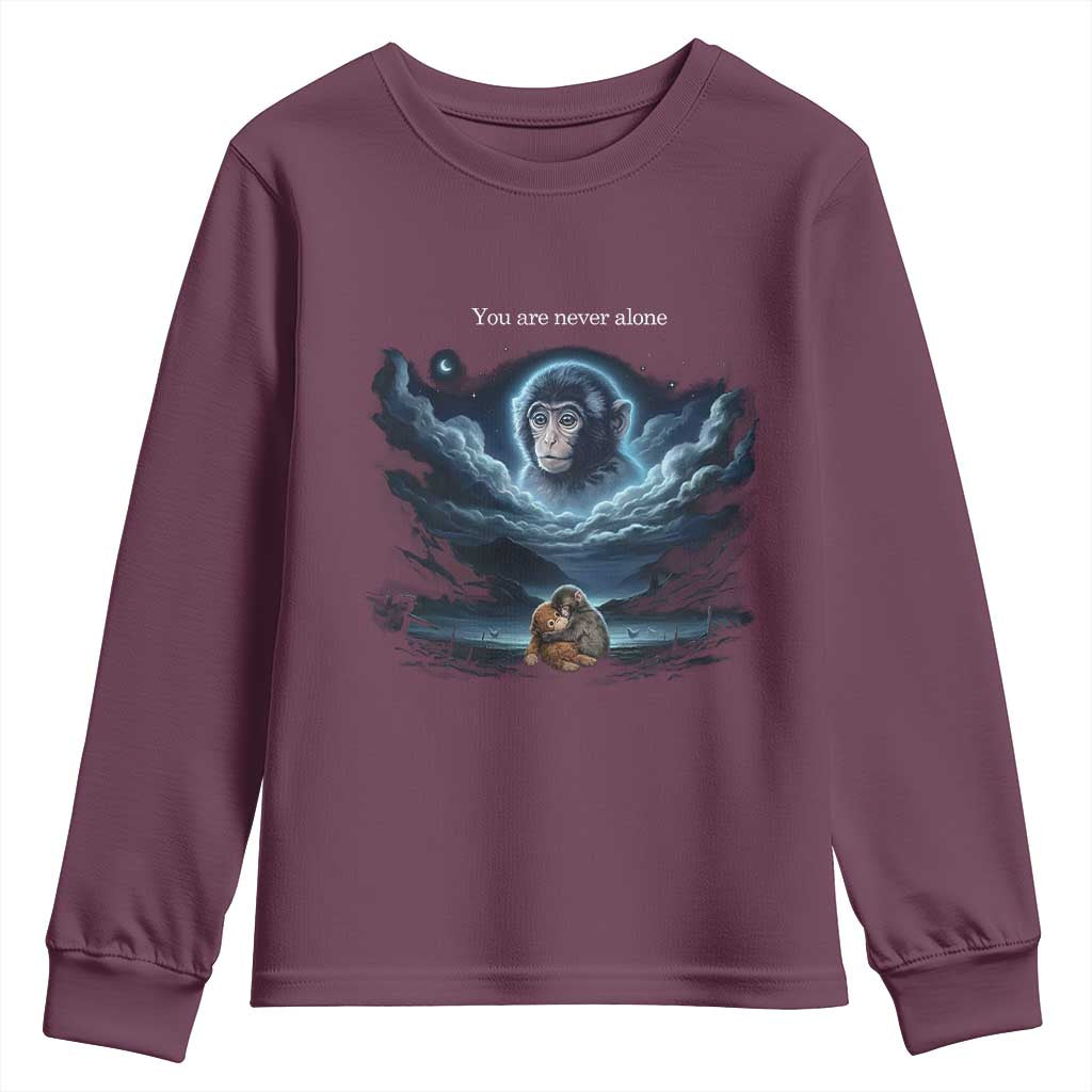 Baby Monkey Punch Youth Sweatshirt You Are Never Alone Brave
