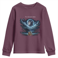 Baby Monkey Punch Youth Sweatshirt You Are Never Alone Brave