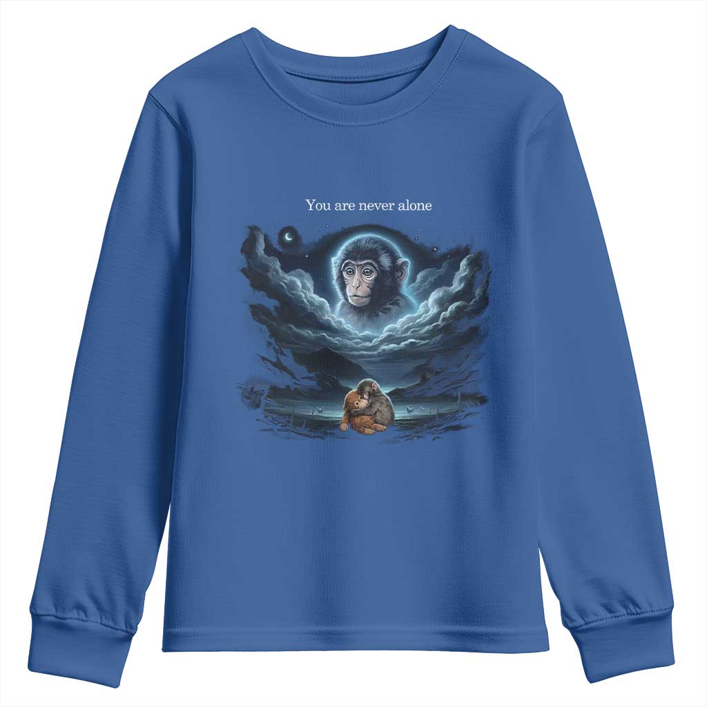 Baby Monkey Punch Youth Sweatshirt You Are Never Alone Brave
