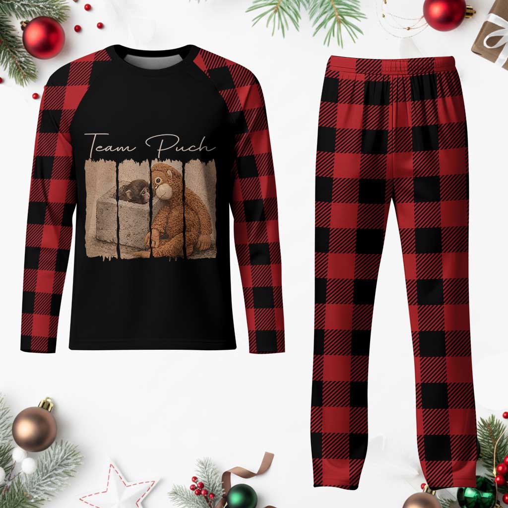 Team Punch Plaid Pajama Set Baby Monkey And Plush Toy Viral