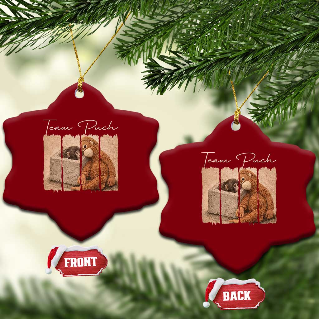 Team Punch Ceramic Ornament Baby Monkey And Plush Toy Viral