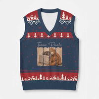 Team Punch V-Neck Knit Sweater Vest Baby Monkey And Plush Toy Viral