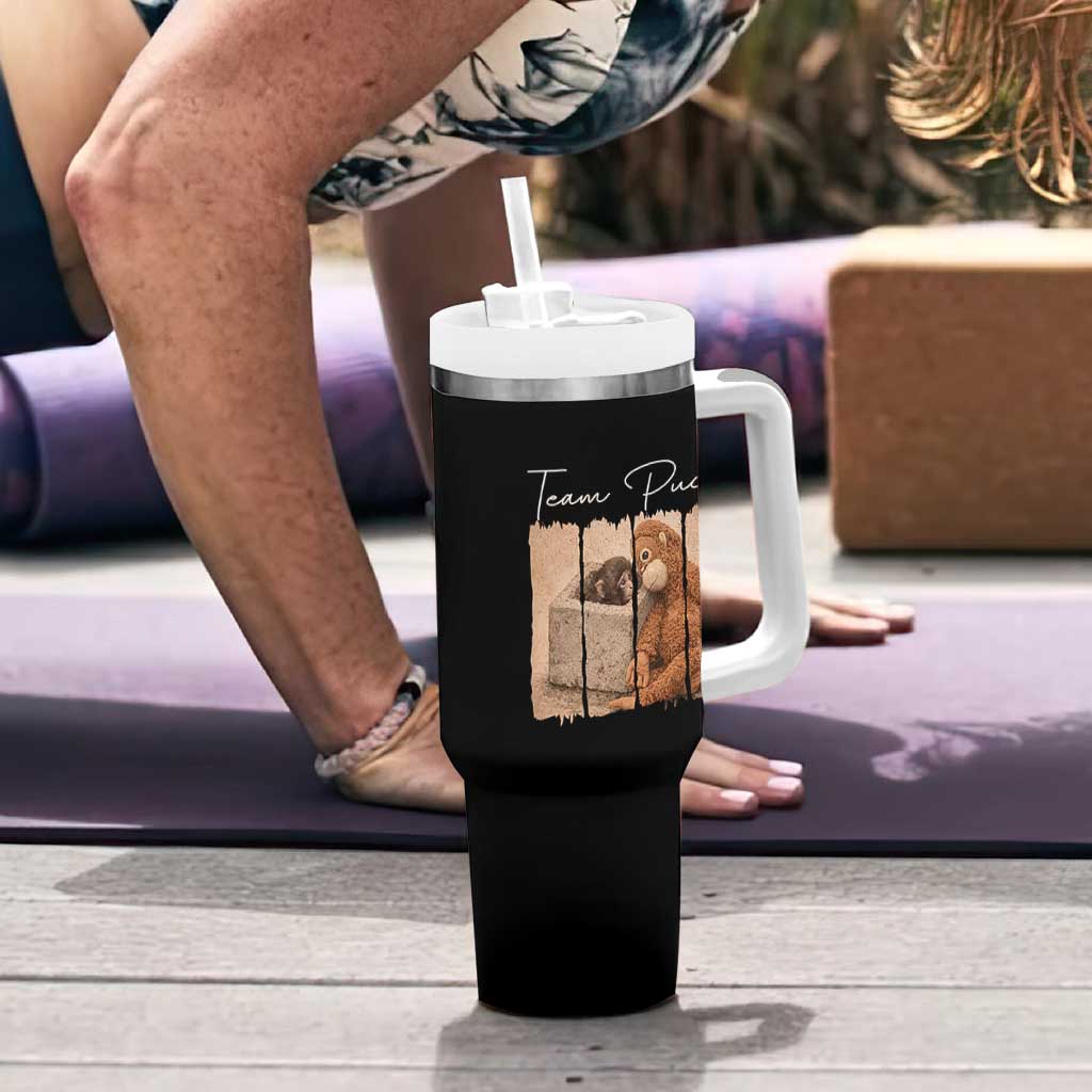 Team Punch Tumbler With Handle Baby Monkey And Plush Toy Viral