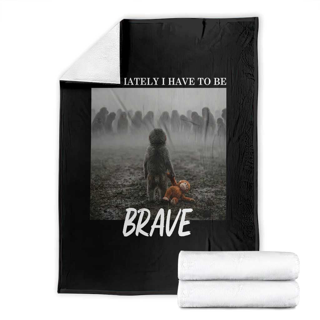 Sad Punch Monkey Throw Blanket Ultimately I Have To Be Brave