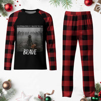 Sad Punch Monkey Plaid Pajama Set Ultimately I Have To Be Brave