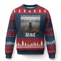 Sad Punch Monkey Ugly Christmas Sweater Ultimately I Have To Be Brave