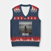 Sad Punch Monkey V-Neck Knit Sweater Vest Ultimately I Have To Be Brave