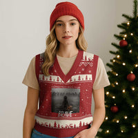 Sad Punch Monkey V-Neck Knit Sweater Vest Ultimately I Have To Be Brave