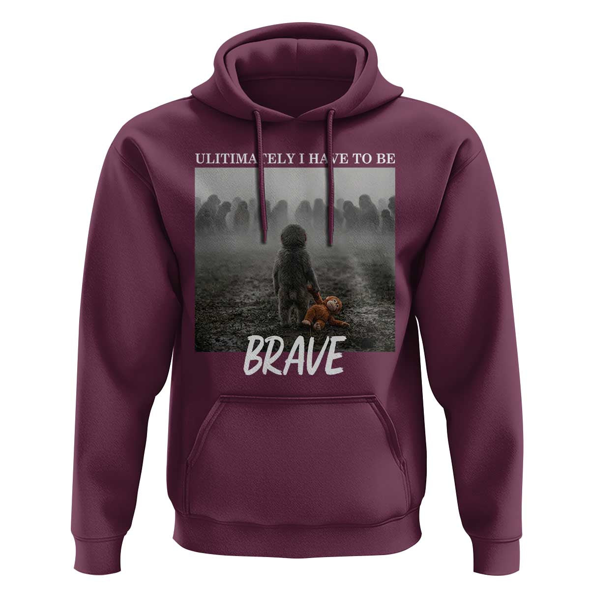 Sad Punch Monkey Hoodie Ultimately I Have To Be Brave