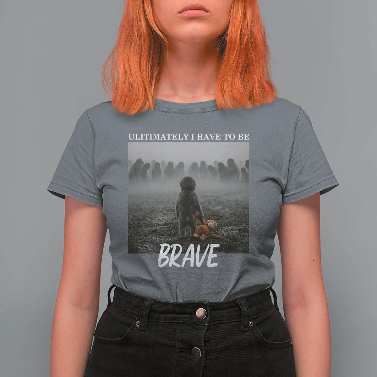Sad Punch Monkey T Shirt For Women Ultimately I Have To Be Brave