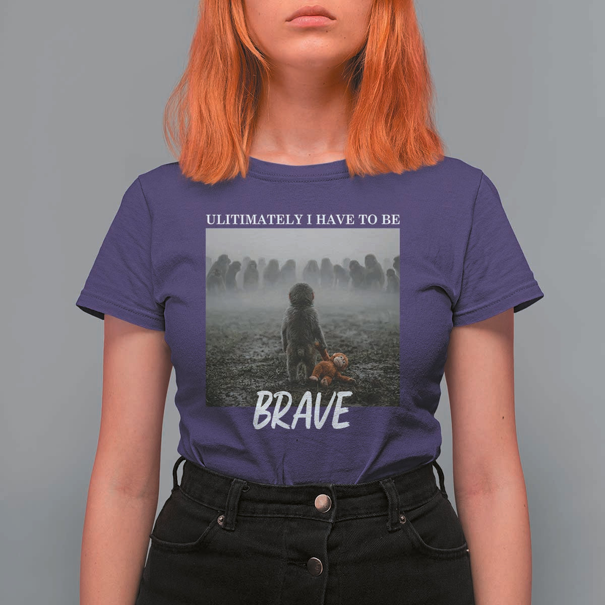 Sad Punch Monkey T Shirt For Women Ultimately I Have To Be Brave