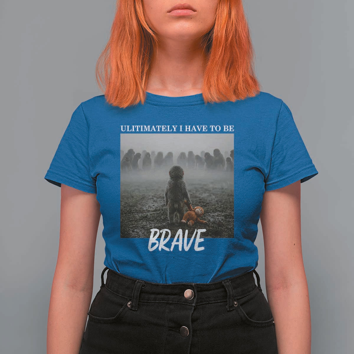 Sad Punch Monkey T Shirt For Women Ultimately I Have To Be Brave