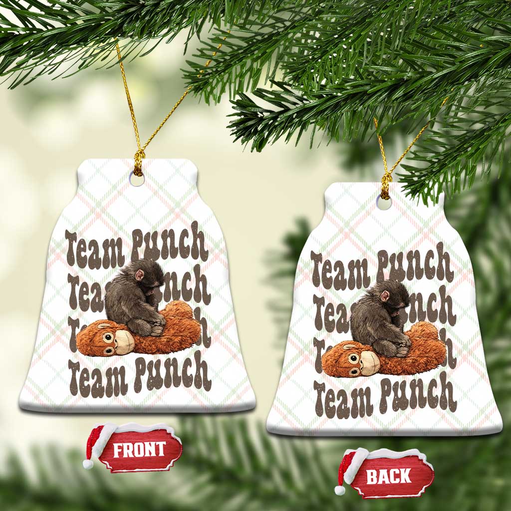 Team Punch Monkey Ceramic Ornament Baby Monkey And Plush Toy Viral