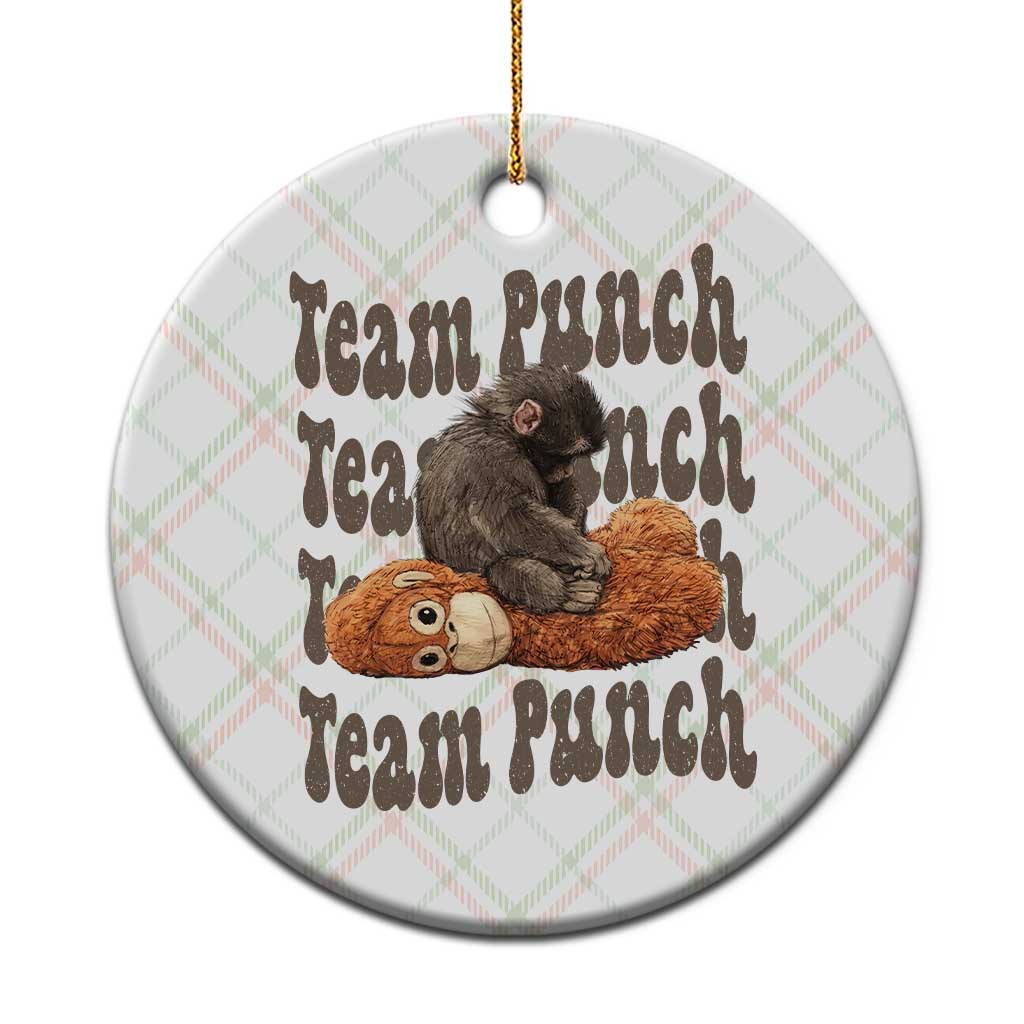 Team Punch Monkey Ceramic Ornament Baby Monkey And Plush Toy Viral