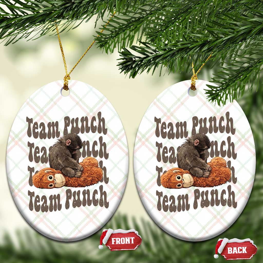 Team Punch Monkey Ceramic Ornament Baby Monkey And Plush Toy Viral