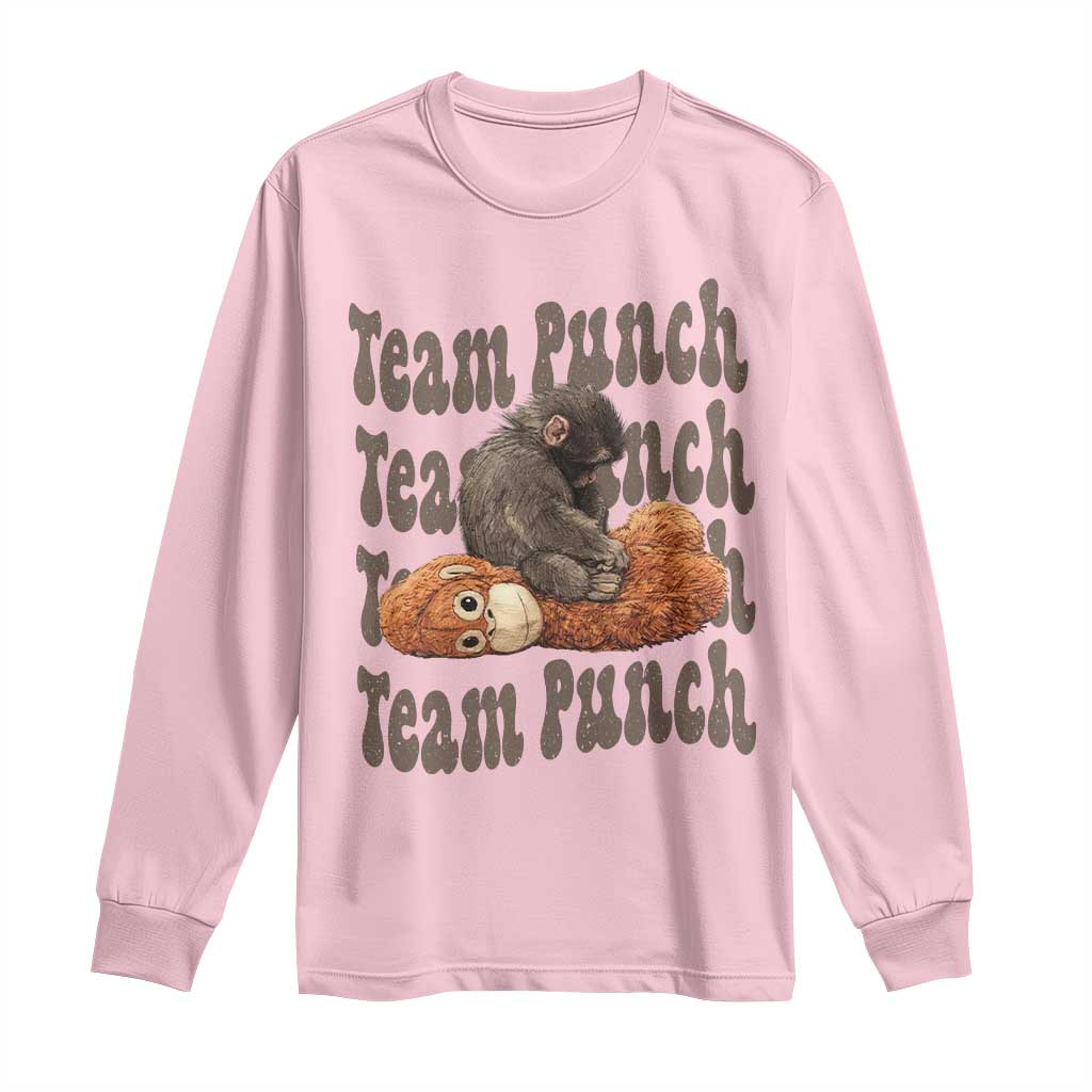 Team Punch Monkey Long Sleeve Shirt Baby Monkey And Plush Toy Viral
