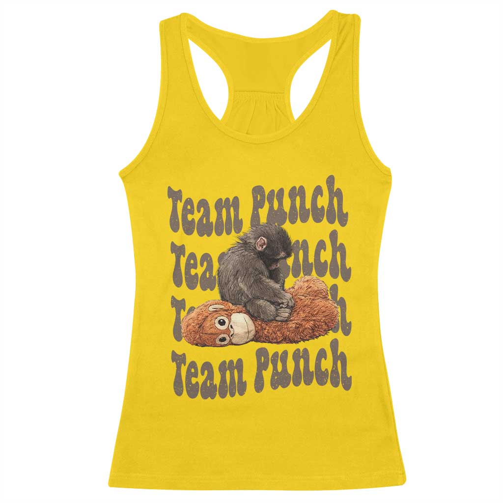 Team Punch Monkey Racerback Tank Top Baby Monkey And Plush Toy Viral