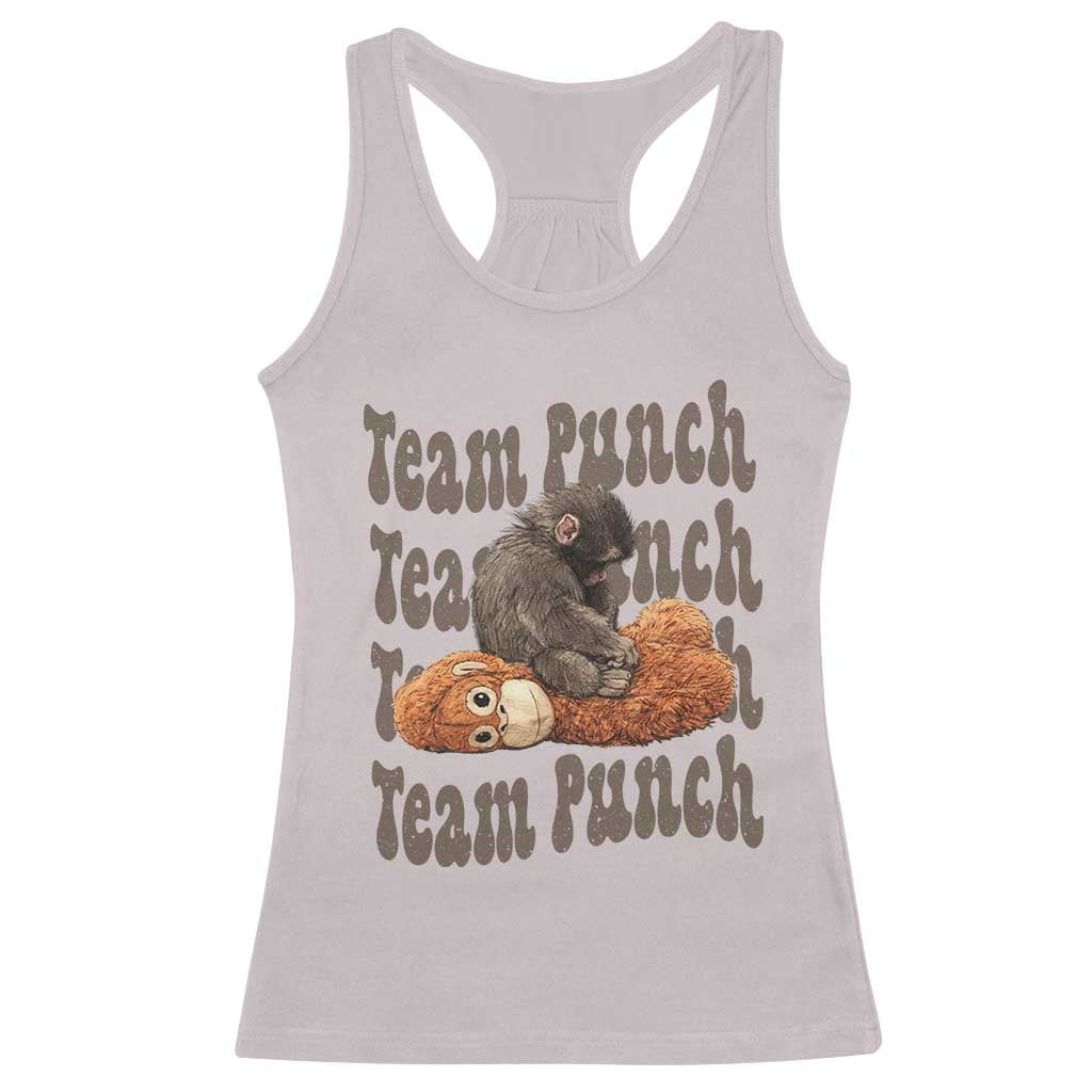 Team Punch Monkey Racerback Tank Top Baby Monkey And Plush Toy Viral