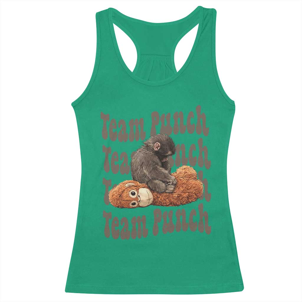 Team Punch Monkey Racerback Tank Top Baby Monkey And Plush Toy Viral