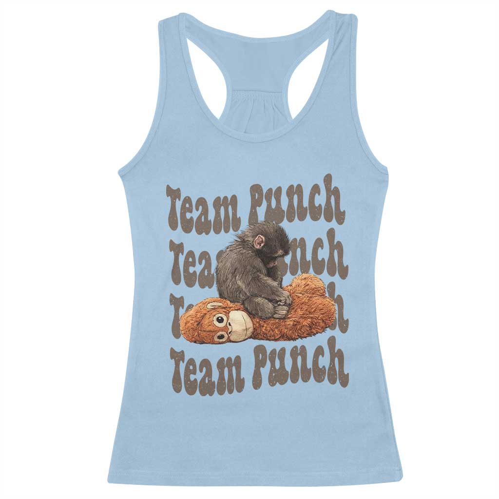 Team Punch Monkey Racerback Tank Top Baby Monkey And Plush Toy Viral