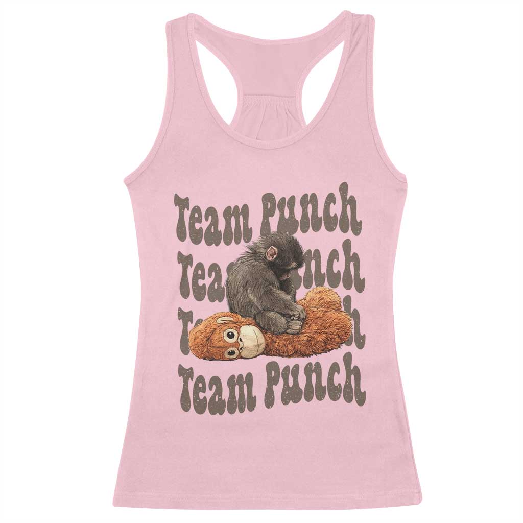 Team Punch Monkey Racerback Tank Top Baby Monkey And Plush Toy Viral