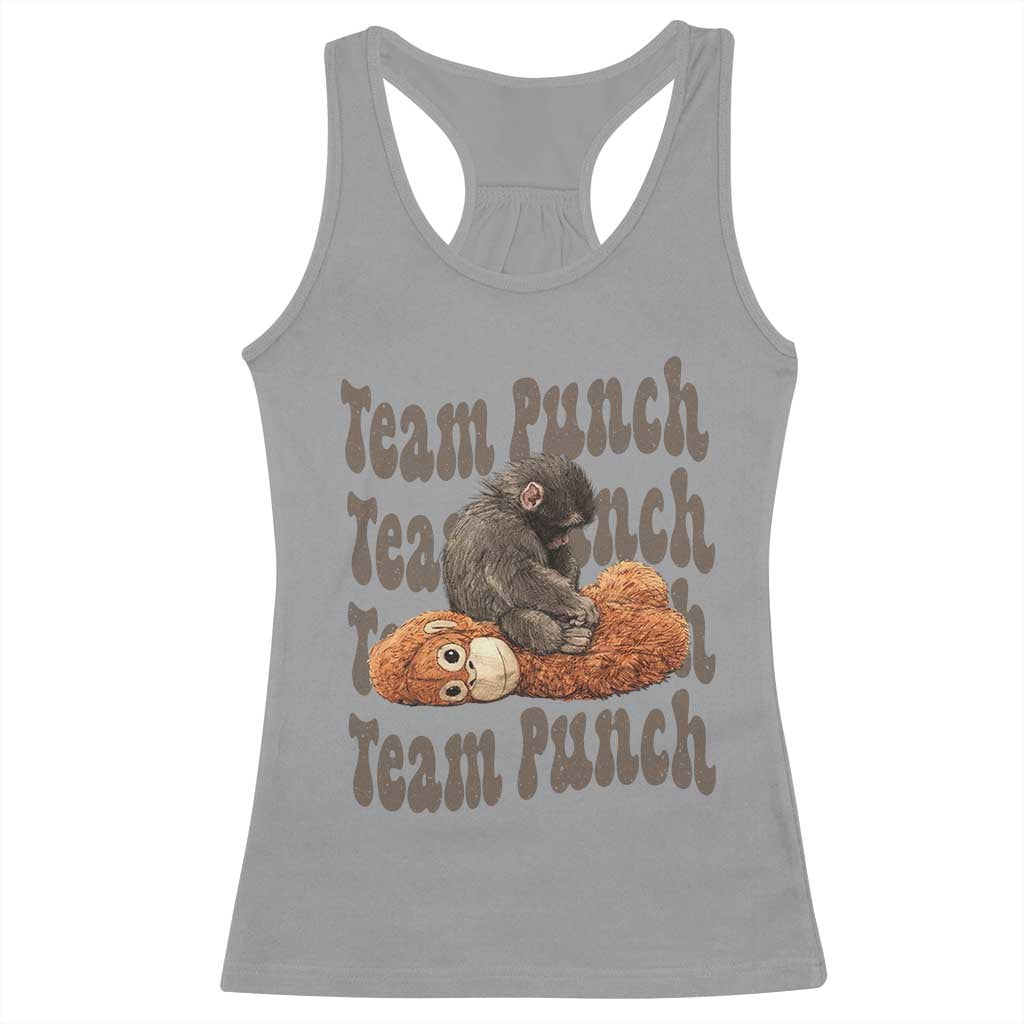 Team Punch Monkey Racerback Tank Top Baby Monkey And Plush Toy Viral