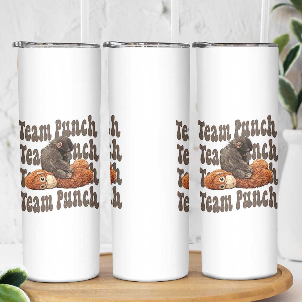 Team Punch Monkey Skinny Tumbler Baby Monkey And Plush Toy Viral