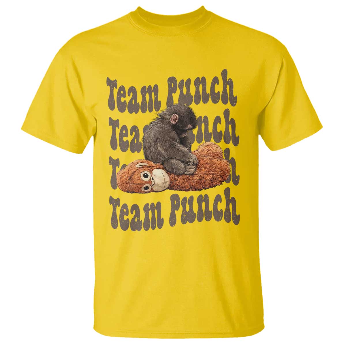 Team Punch Monkey T Shirt Baby Monkey And Plush Toy Viral