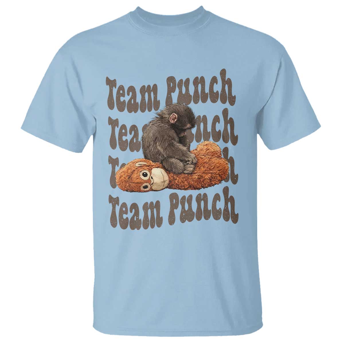 Team Punch Monkey T Shirt Baby Monkey And Plush Toy Viral