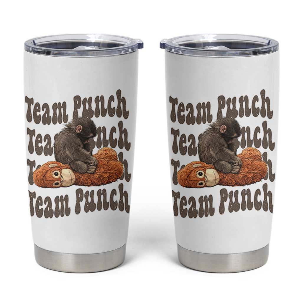 Team Punch Monkey Tumbler Cup Baby Monkey And Plush Toy Viral