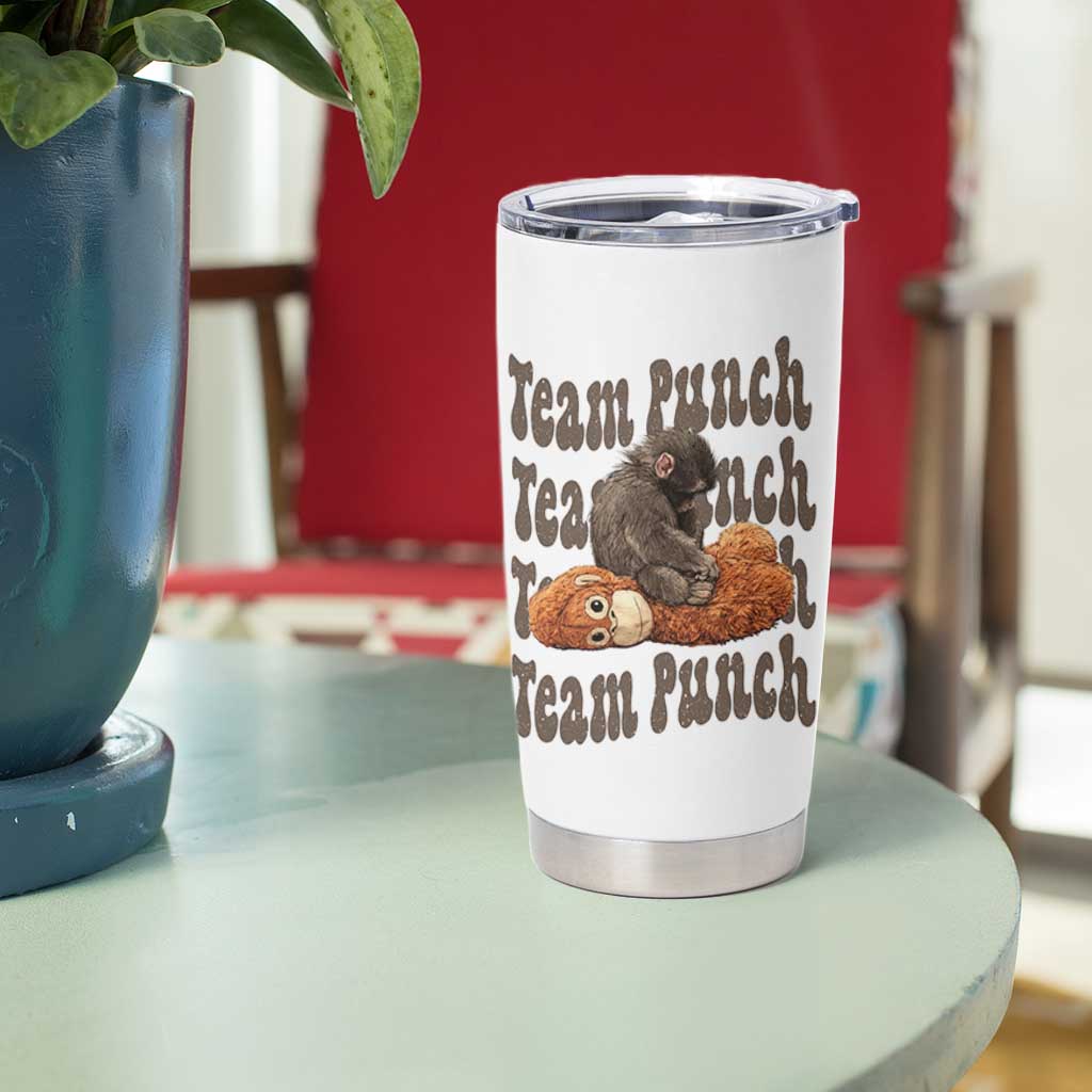 Team Punch Monkey Tumbler Cup Baby Monkey And Plush Toy Viral