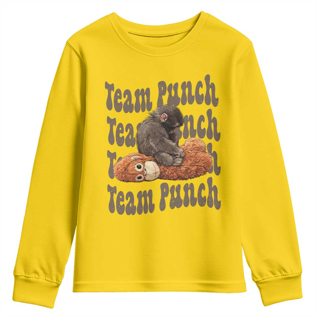 Team Punch Monkey Youth Sweatshirt Baby Monkey And Plush Toy Viral