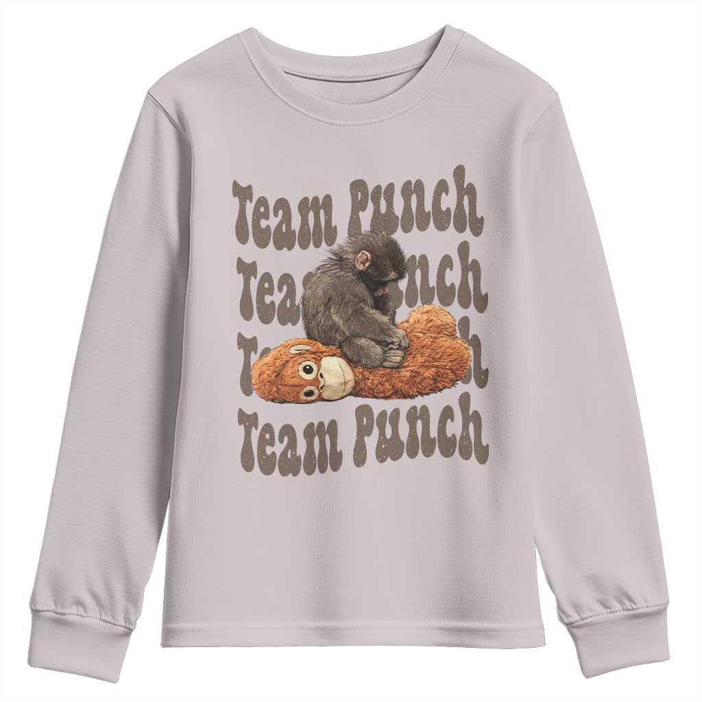 Team Punch Monkey Youth Sweatshirt Baby Monkey And Plush Toy Viral