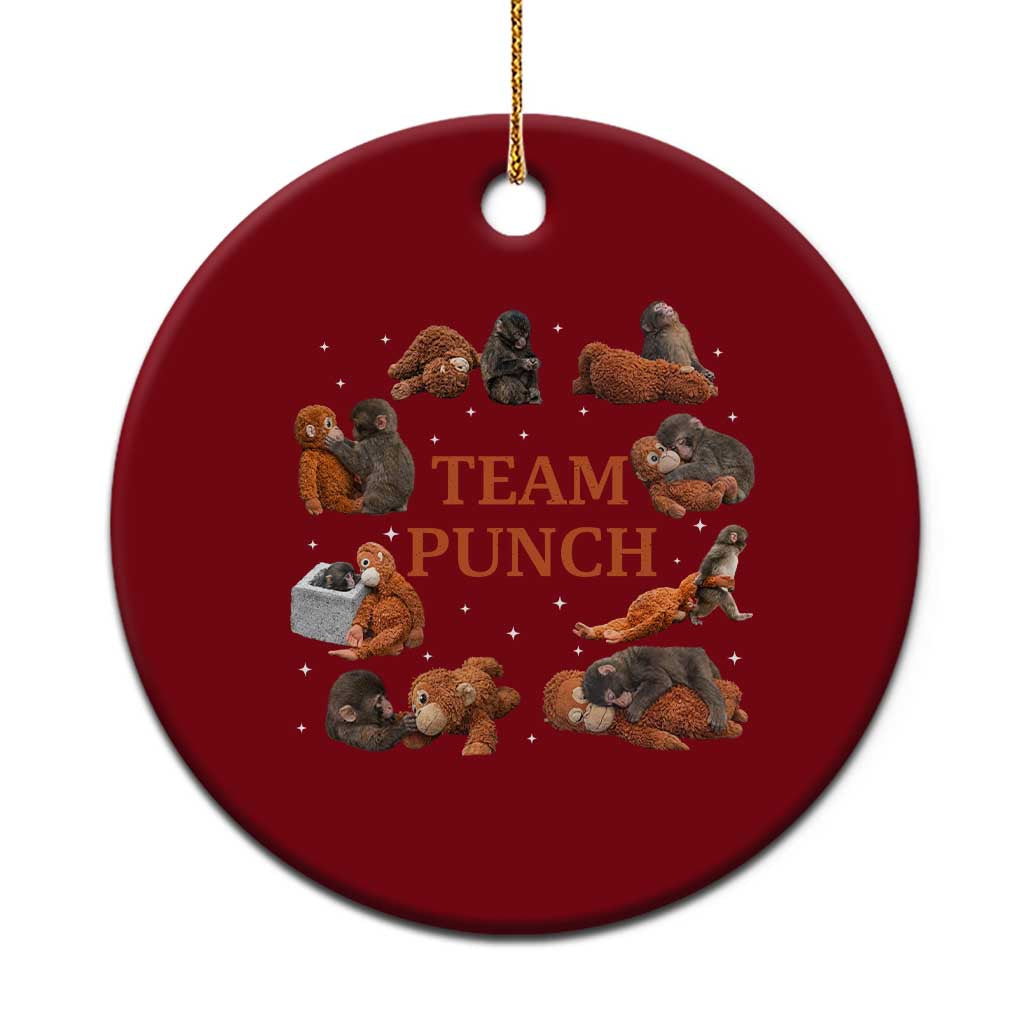 Team Punch Monkey Ceramic Ornament Viral Baby Monkey Meme