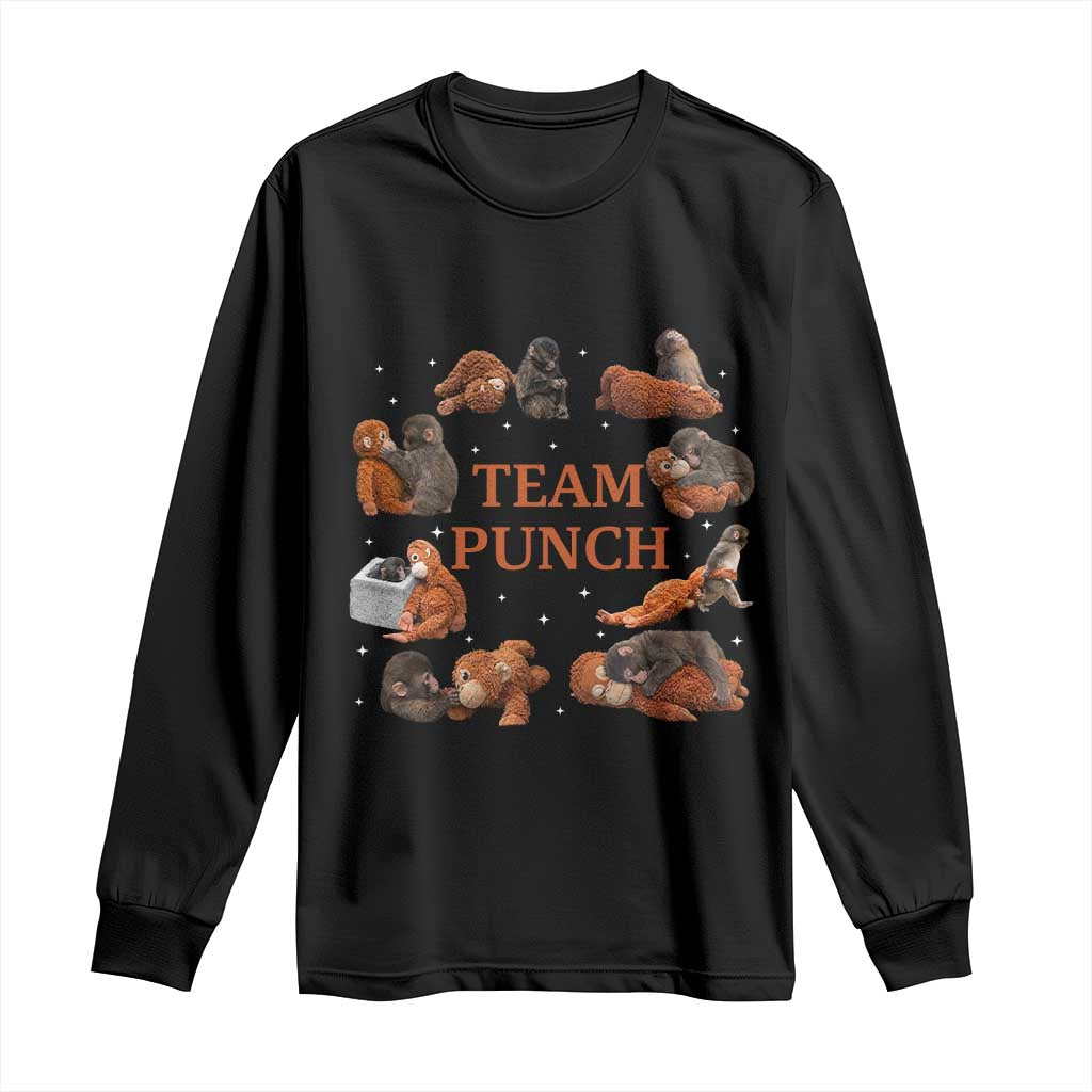 Team Punch Monkey Long Sleeve Shirt Viral Baby Monkey Meme