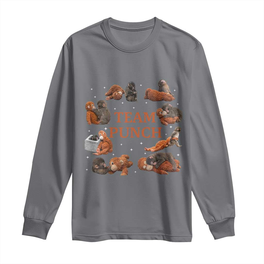 Team Punch Monkey Long Sleeve Shirt Viral Baby Monkey Meme