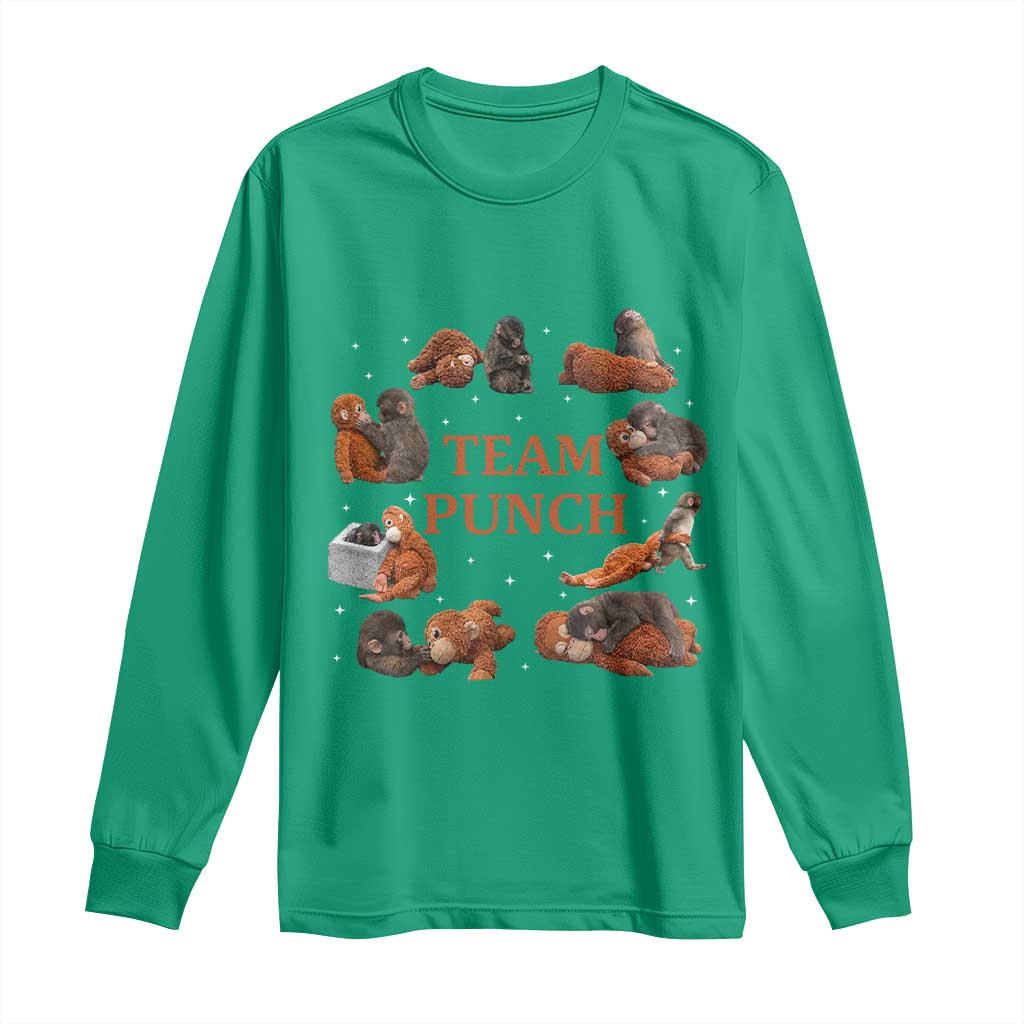 Team Punch Monkey Long Sleeve Shirt Viral Baby Monkey Meme