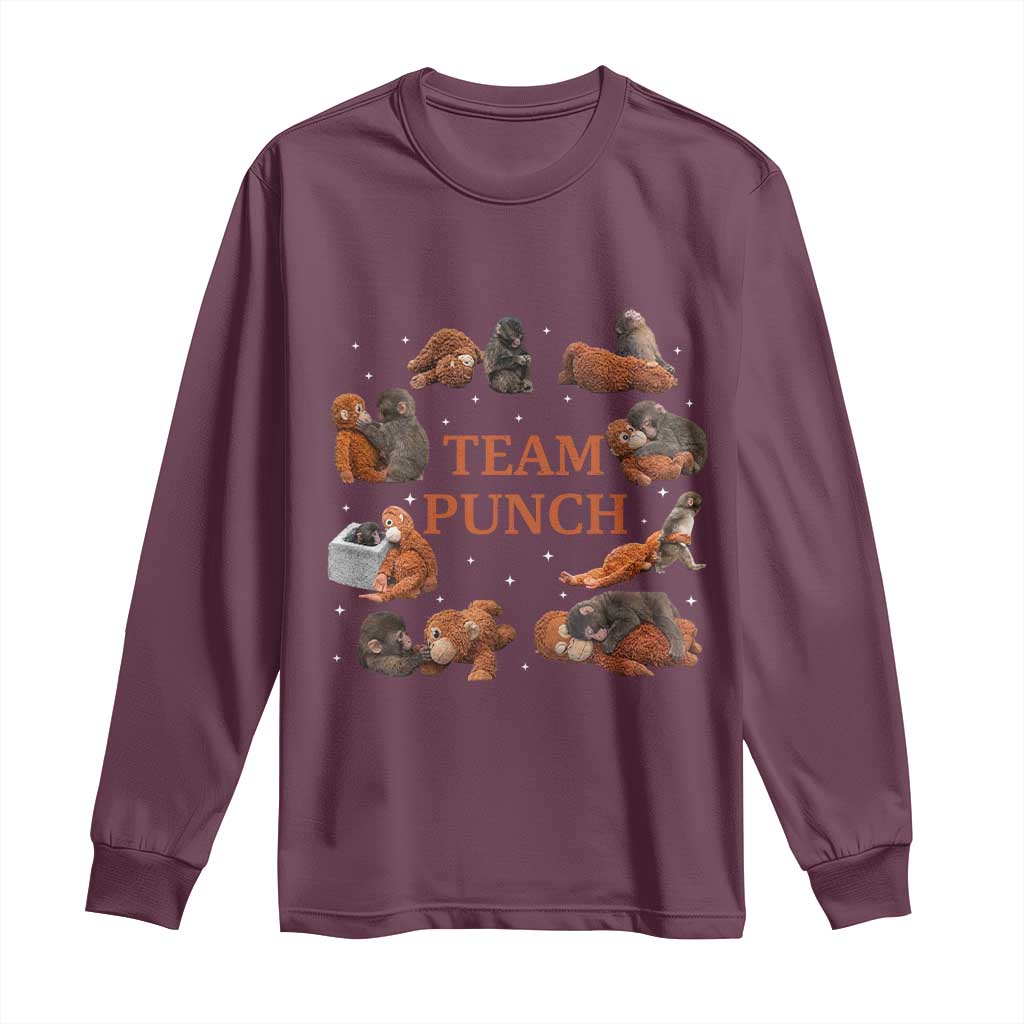 Team Punch Monkey Long Sleeve Shirt Viral Baby Monkey Meme