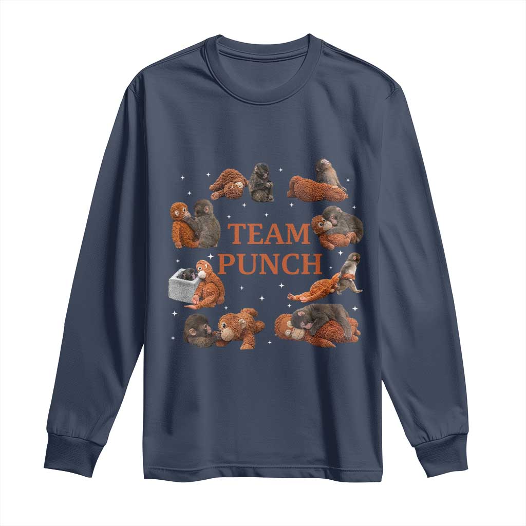 Team Punch Monkey Long Sleeve Shirt Viral Baby Monkey Meme