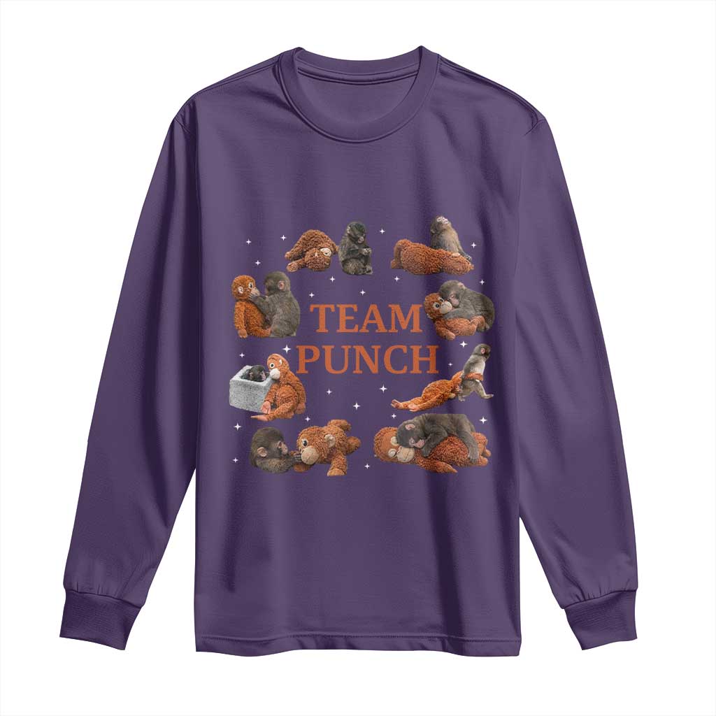 Team Punch Monkey Long Sleeve Shirt Viral Baby Monkey Meme