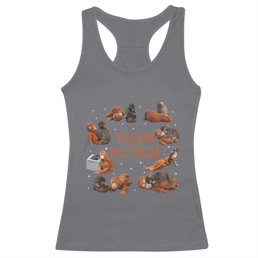 Team Punch Monkey Racerback Tank Top Viral Baby Monkey Meme