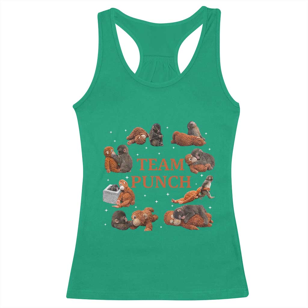 Team Punch Monkey Racerback Tank Top Viral Baby Monkey Meme