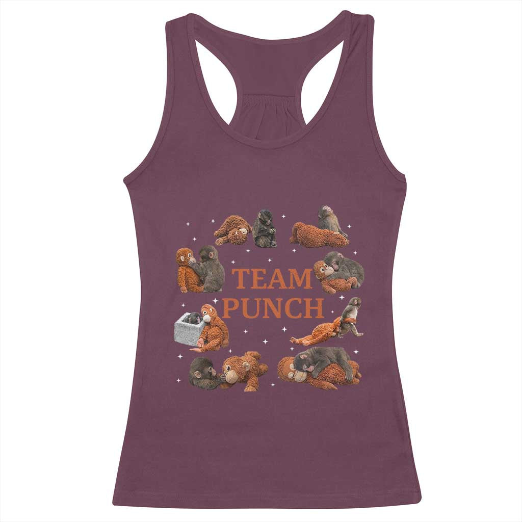 Team Punch Monkey Racerback Tank Top Viral Baby Monkey Meme