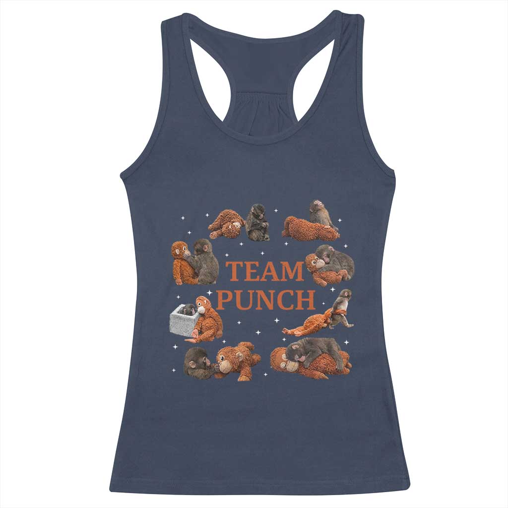Team Punch Monkey Racerback Tank Top Viral Baby Monkey Meme