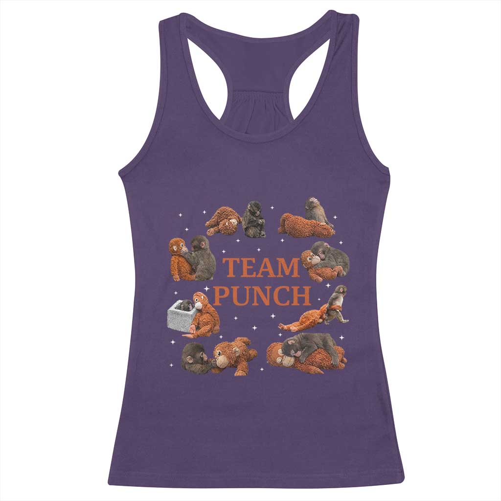 Team Punch Monkey Racerback Tank Top Viral Baby Monkey Meme