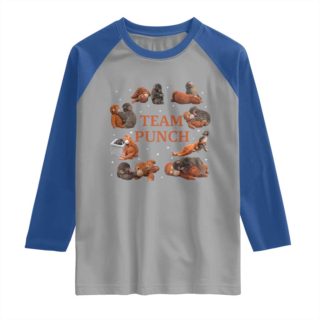 Team Punch Monkey Raglan Shirt Viral Baby Monkey Meme