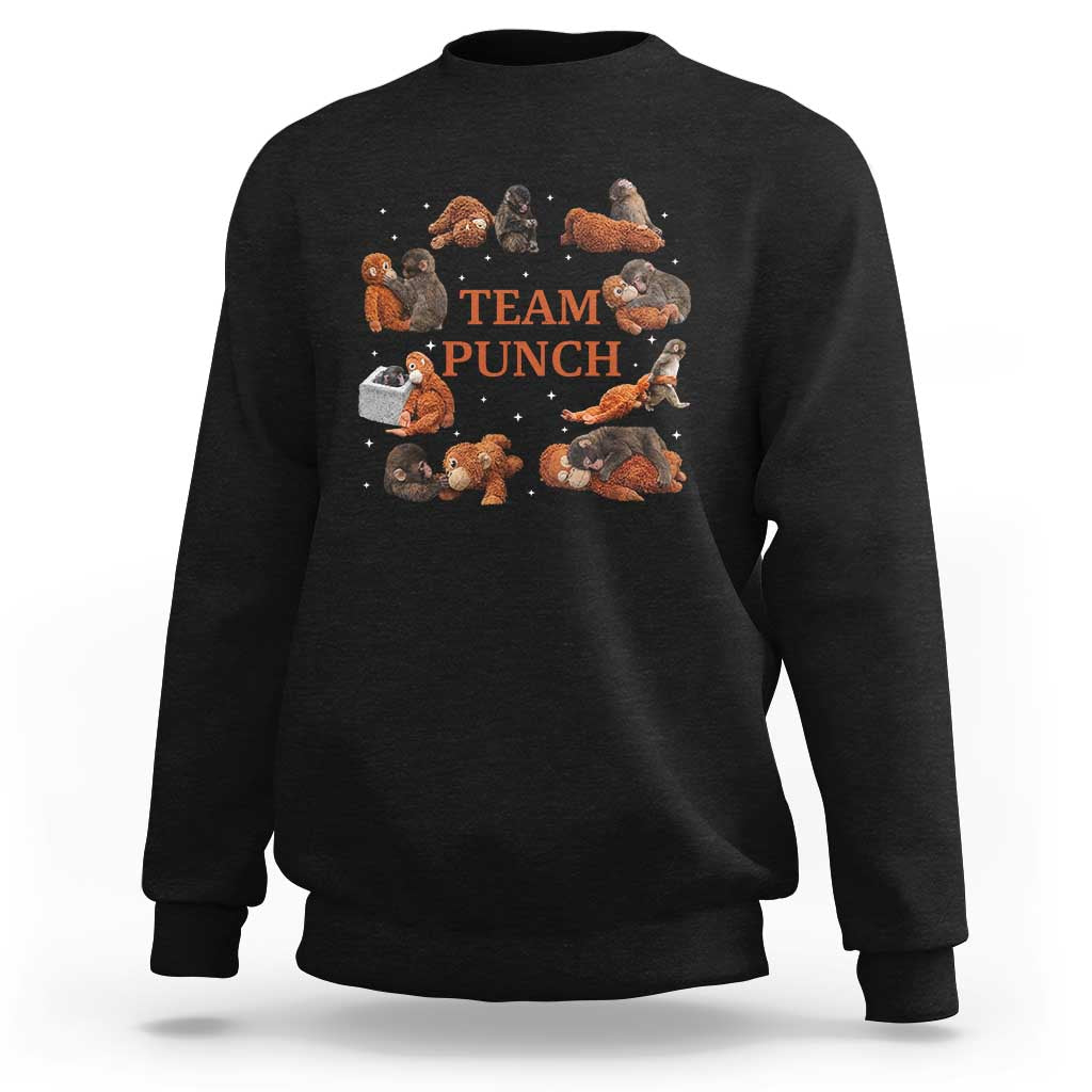 Team Punch Monkey Sweatshirt Viral Baby Monkey Meme