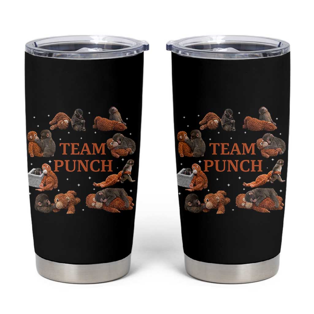 Team Punch Monkey Tumbler Cup Viral Baby Monkey Meme