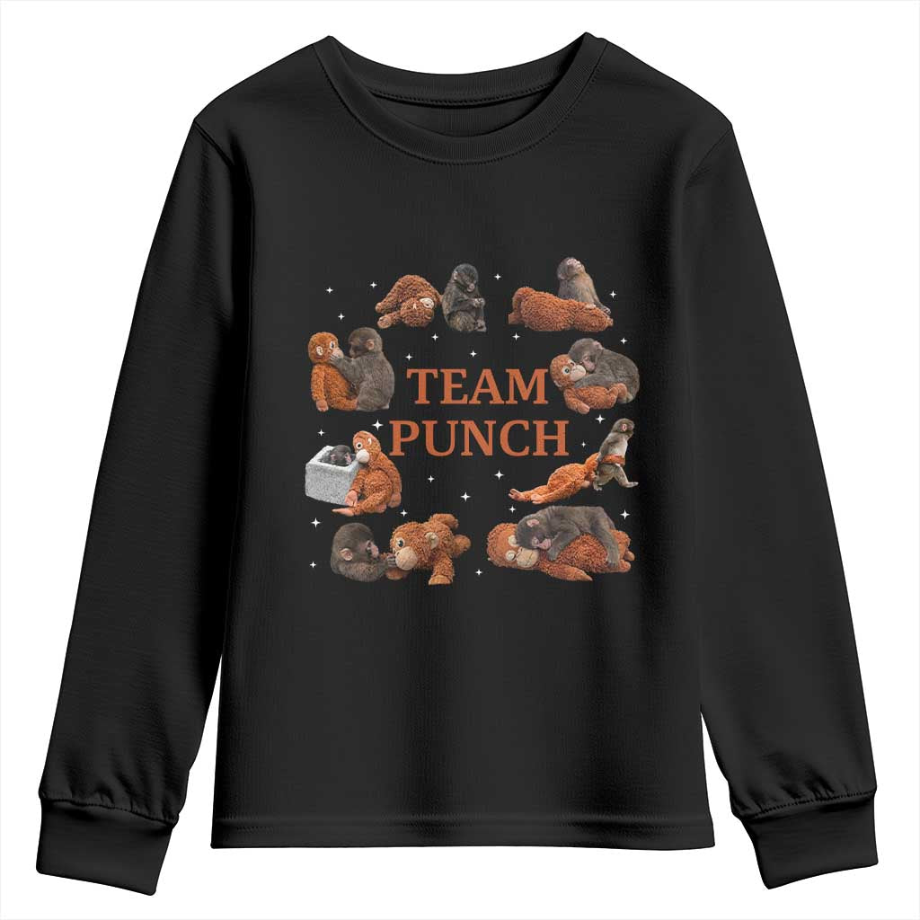 Team Punch Monkey Youth Sweatshirt Viral Baby Monkey Meme