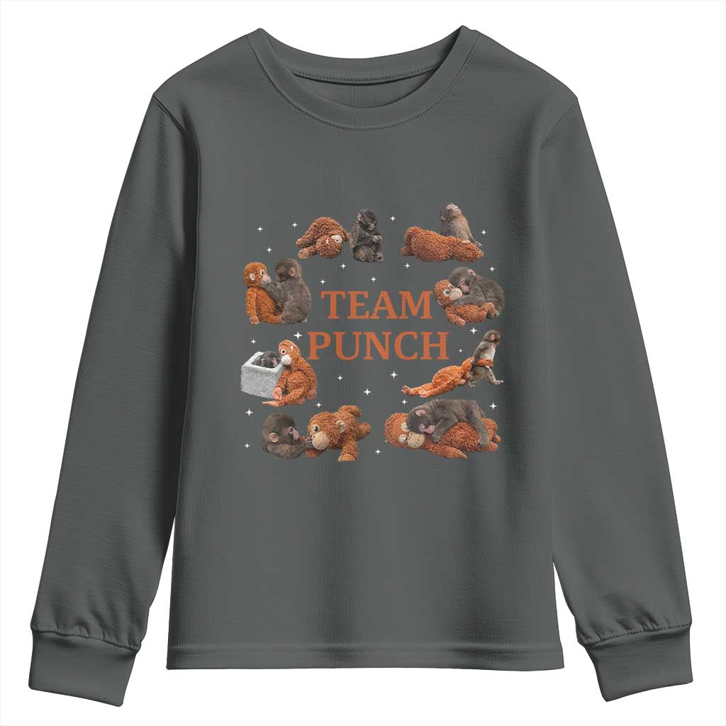 Team Punch Monkey Youth Sweatshirt Viral Baby Monkey Meme